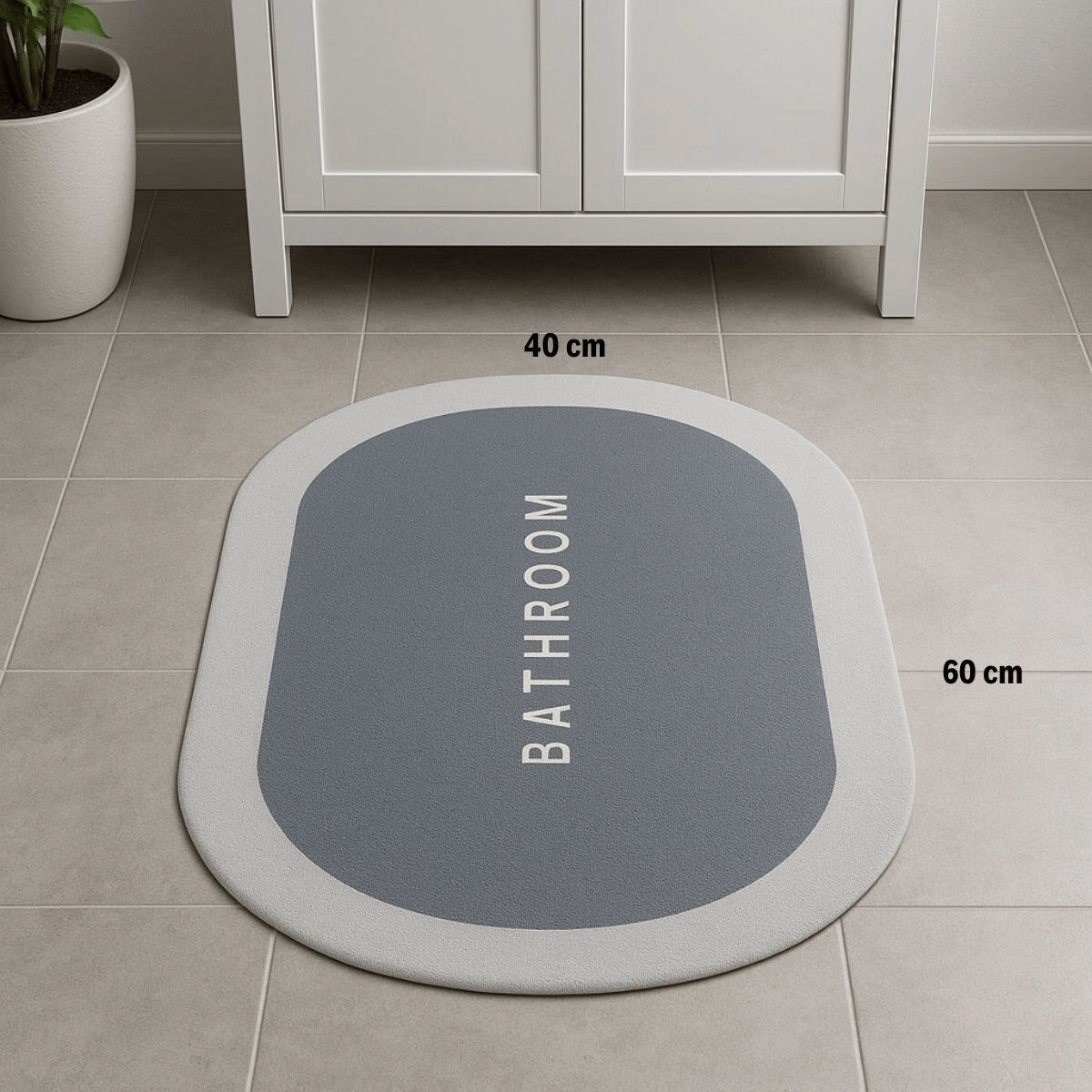 Sihirli Süper Su Emici Kaymaz Tabanlı Oval Paspas 40*60 cm