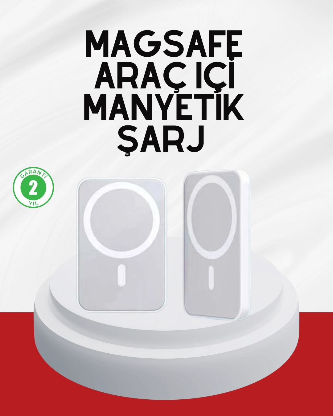 Şık Tasarımlı MagSafe Araç Telefon Tutucu Type-C Girişli