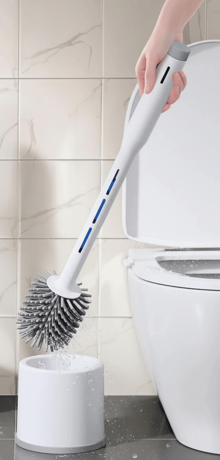 Silikon Deterjan Hazneli Esnek Tuvalet Fırçası Banyo Temizlik Ürünü