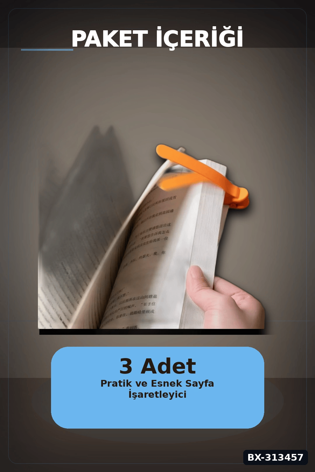Silikon Otomatik Kitap Ayıracı 3 Adet Klips Seti - Akıllı Yer İmi Okuma Aksesuarı BX-313457