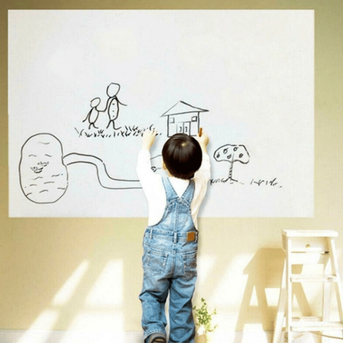 Silinebilir Kalemli Sticker  Duvara Yapışabilen Yazı Tahtası 60x100 cm