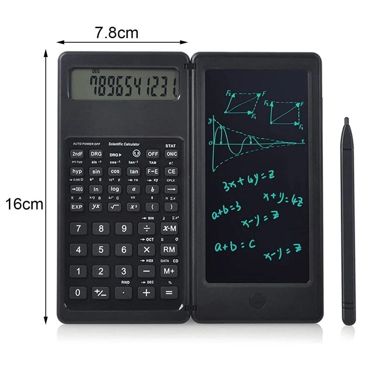 Silinebilir Lcd Yazı Tabletli,kalemli Katlanabilir Bilimsel Hesap Makinesi Bx40