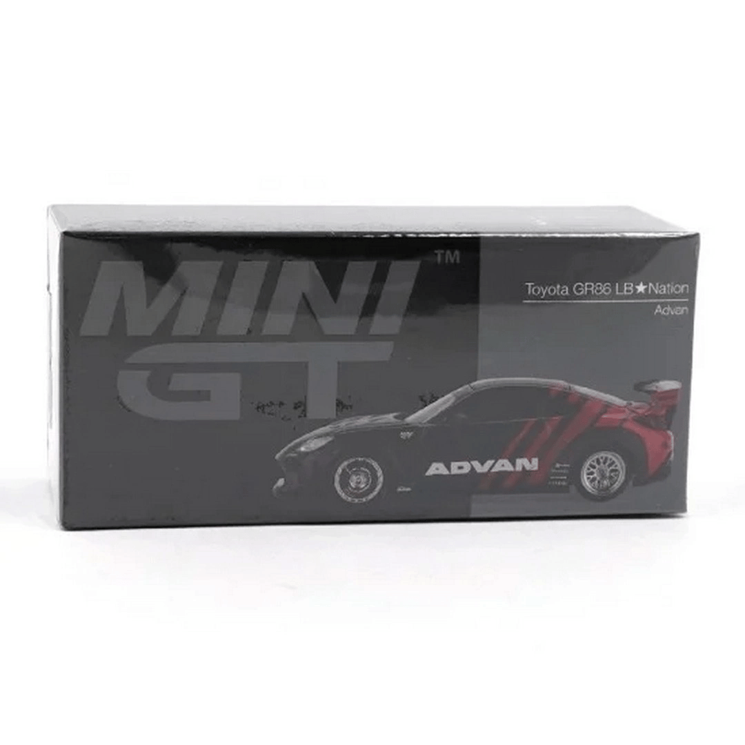 Sıvı Kristal Mavi 1:64 Ölçek Metal Toyota GR86 LB Nation Advan Model Araba BX-313388