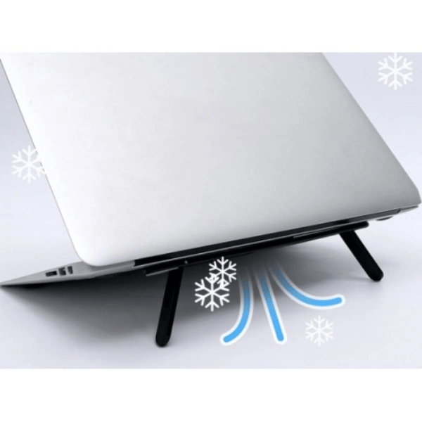 Siyah 2 Kademeli Katlanabilir ve Yapışkanlı Laptop Standı