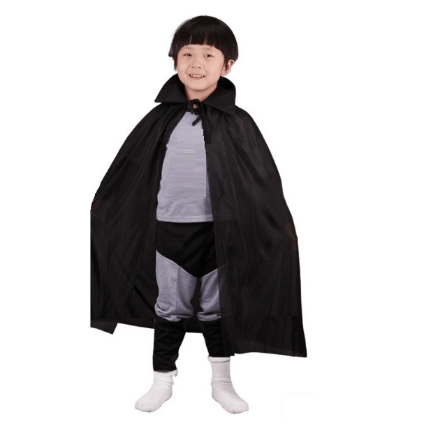 Siyah Renk Yakalı Çocuk Pelerin 90 Cm Bx40