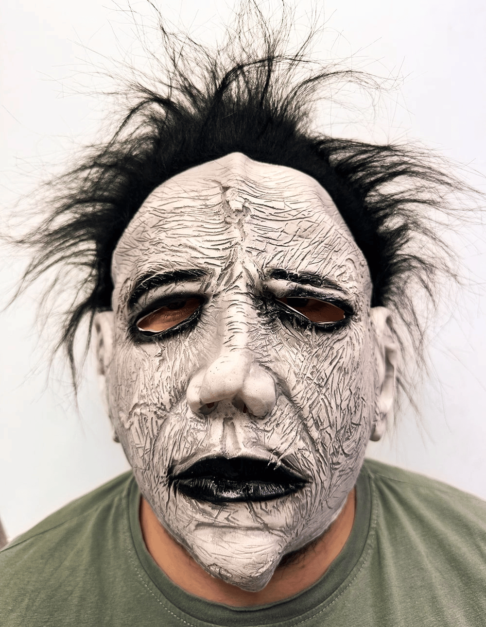 Siyah Saçlı Michael Myers Lateks Yüze Tam Yapışan Et Maske Korku Maskesi Bx40