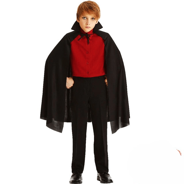 Siyah Yakalı Pelerin - Vampir Pelerin - Dracula Pelerin 90 Cm Bx40