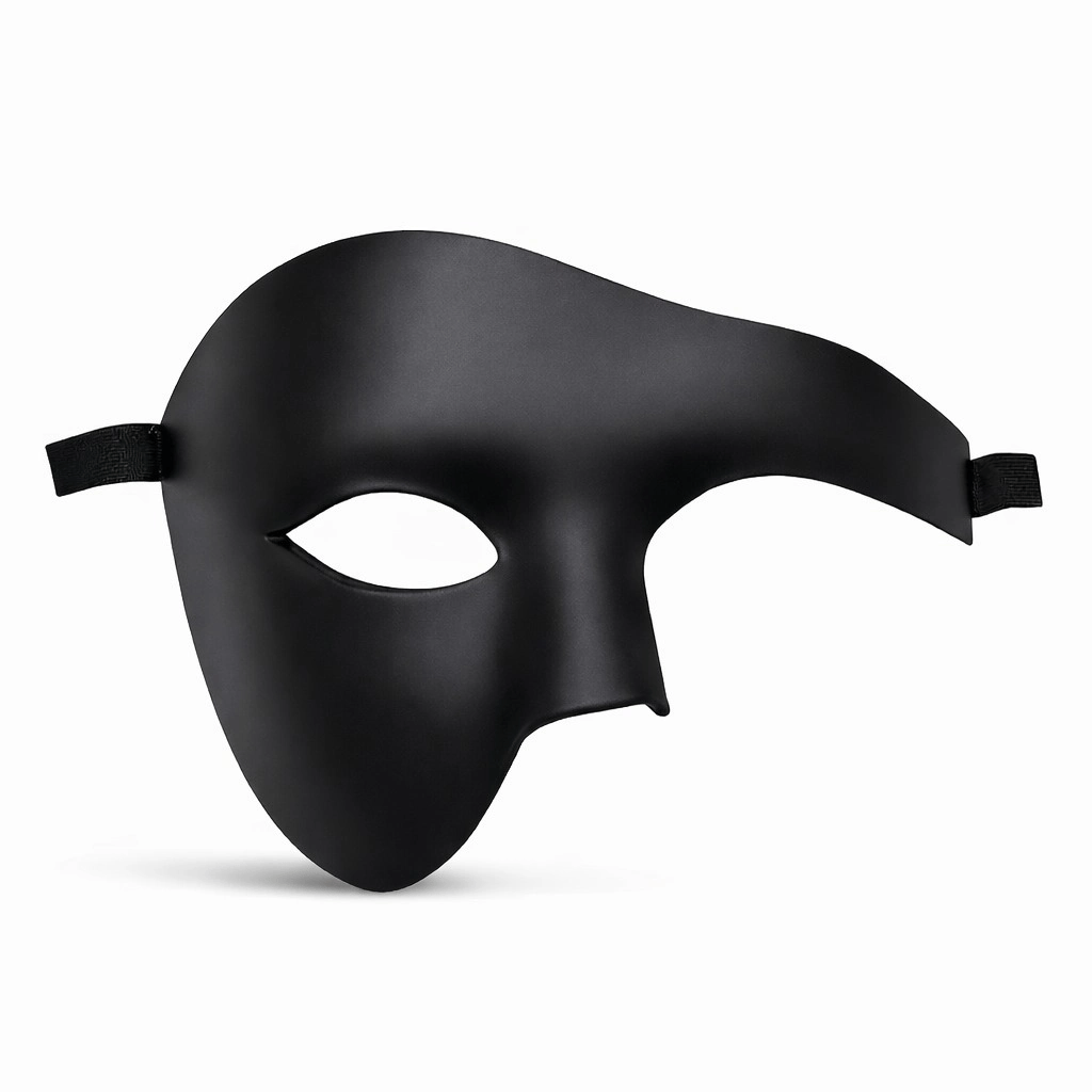 Siyah Yarım Erkek Maske – Phantom Parti &amp; Balo Maskesi Bx40