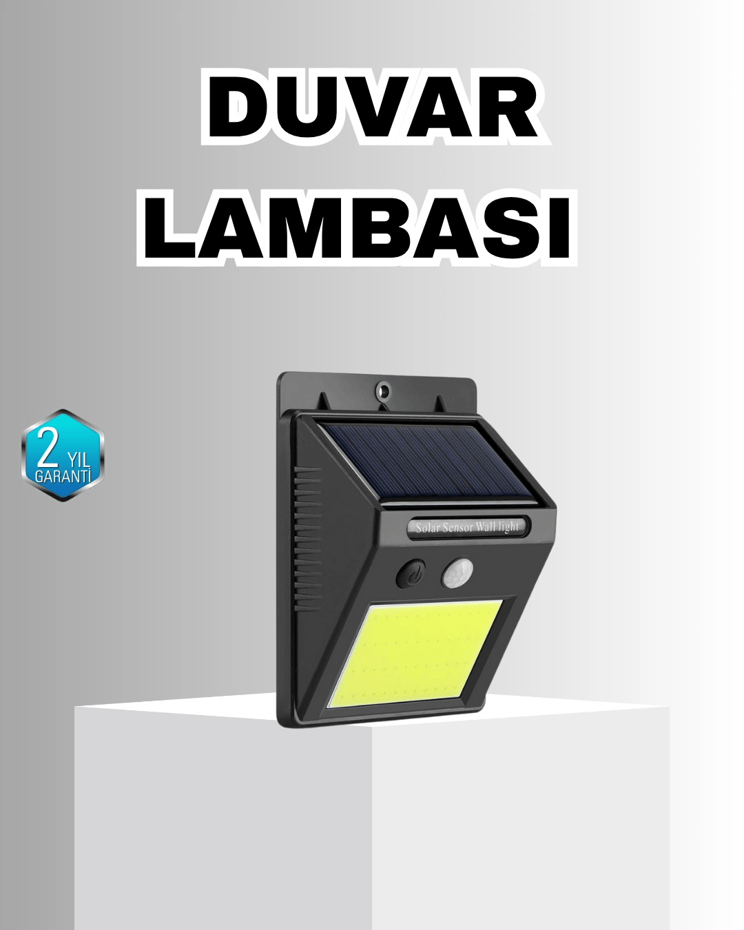 Solar Güçlü LED Dış Mekan Lambası – Güneş Enerjisiyle Şarj Olan Sensörlü Bahçe Işığı