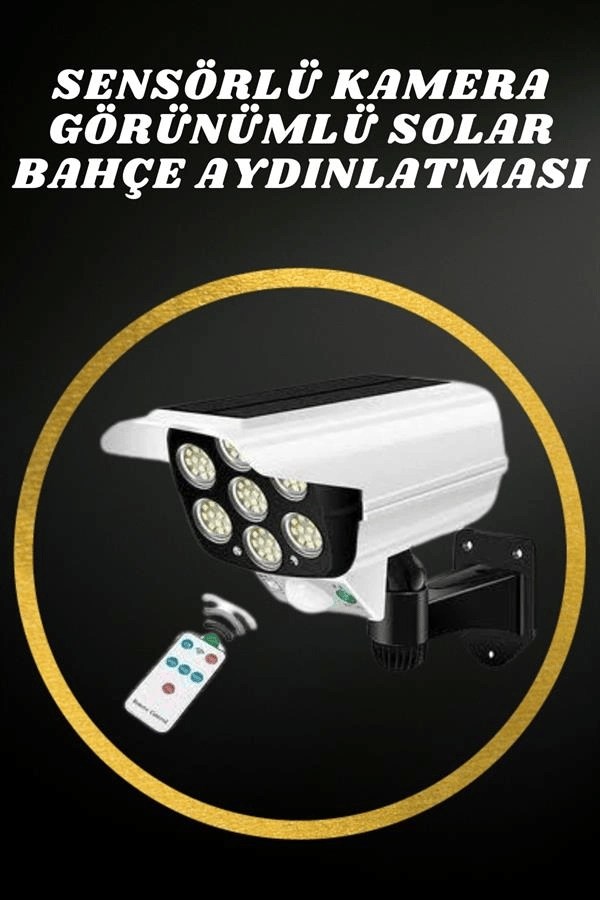 Solar Lamba Kamera Görünümlü Duvar Lambası Dönebilen Bahçe Aydınlatması