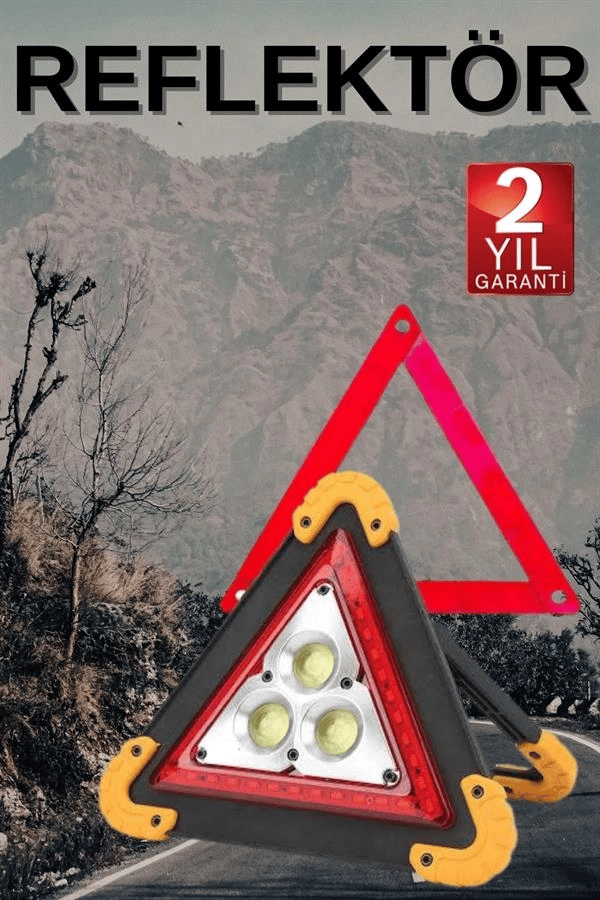 Solar Şarjlı Çok Fonksiyonlu Reflektör Işıklı Ikaz Lambası Acil Durum Reflektörü Acil Durum Uyarı Lambası