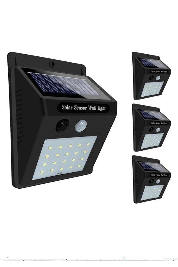 Solar Sensörlü Duvar Lambası Bahçe Lamba 20 Led Işık