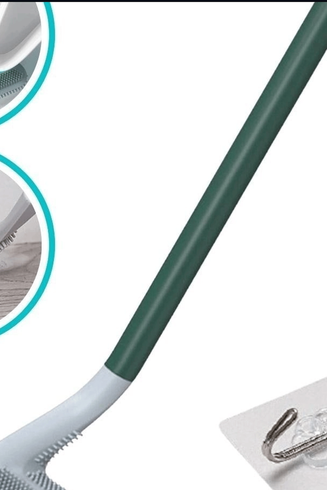 Sopali Tasarim Silikon Klozet Fircasi 41 cm Aski Kancali Banyo Temizlik Seti BX-313808