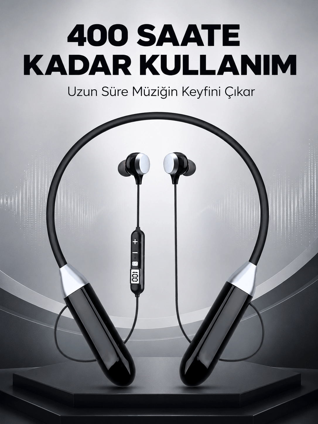 Spor İçin Bluetooth Boyun Kulaklığı Mikrofonlu Kablosuz Kulak İçi Müzik ve Telefon Kulaklığı