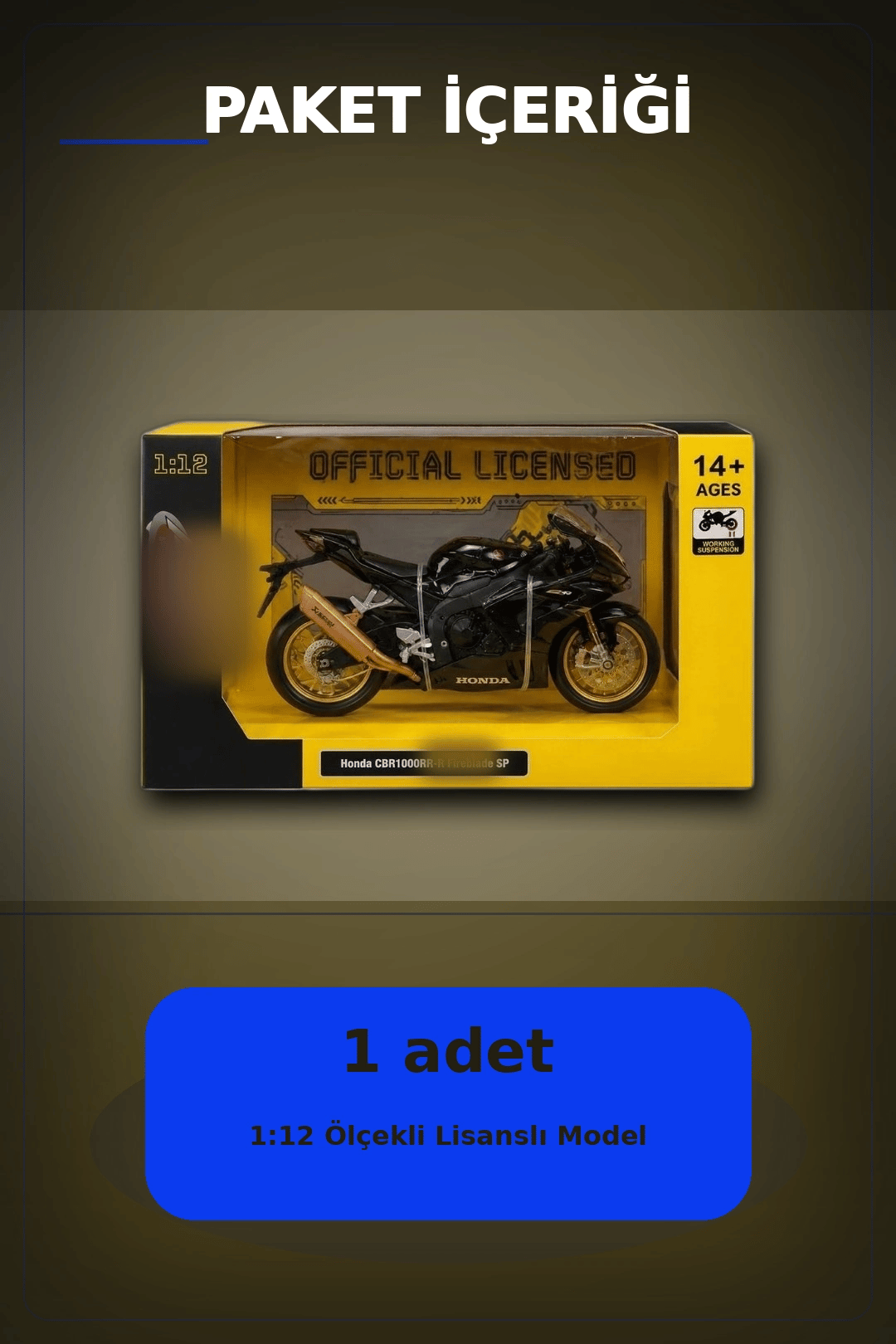 Spor Motosiklet Modeli 1/12 Ölçekli - Honda CBR1000RR R Fireblade Minyatür, Koleksiyonluk BX-313416