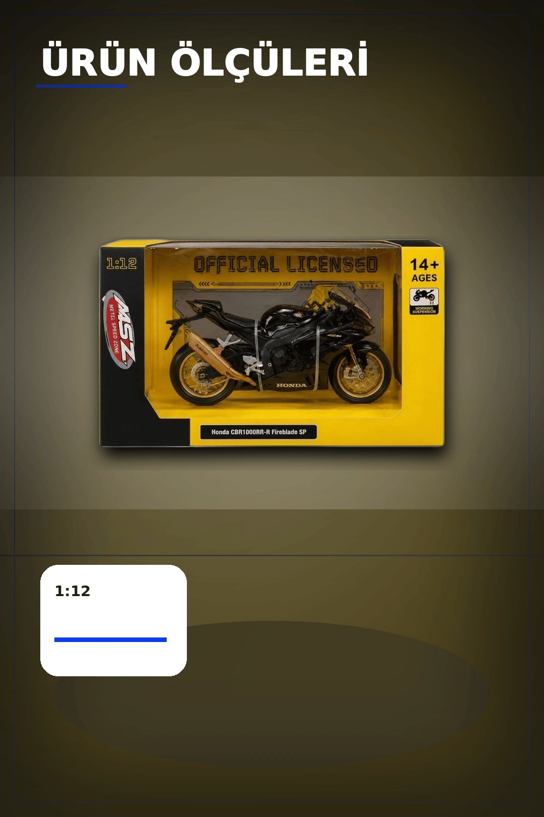 Spor Motosiklet Modeli 1/12 Ölçekli - Honda CBR1000RR R Fireblade Minyatür, Koleksiyonluk BX-313416