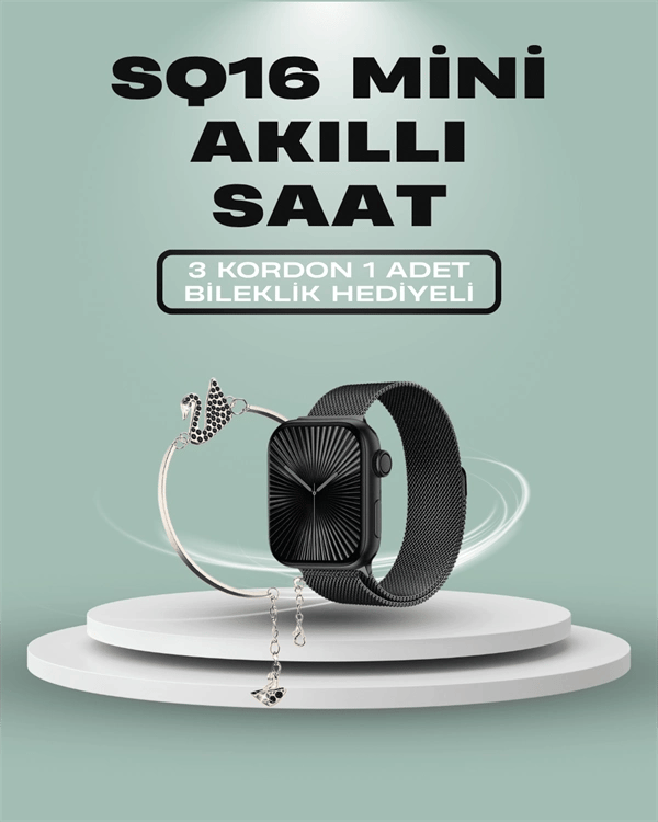 SQ-16 Mini Series 10 Akıllı Saat – 3 Kordon + Hediye Bileklik