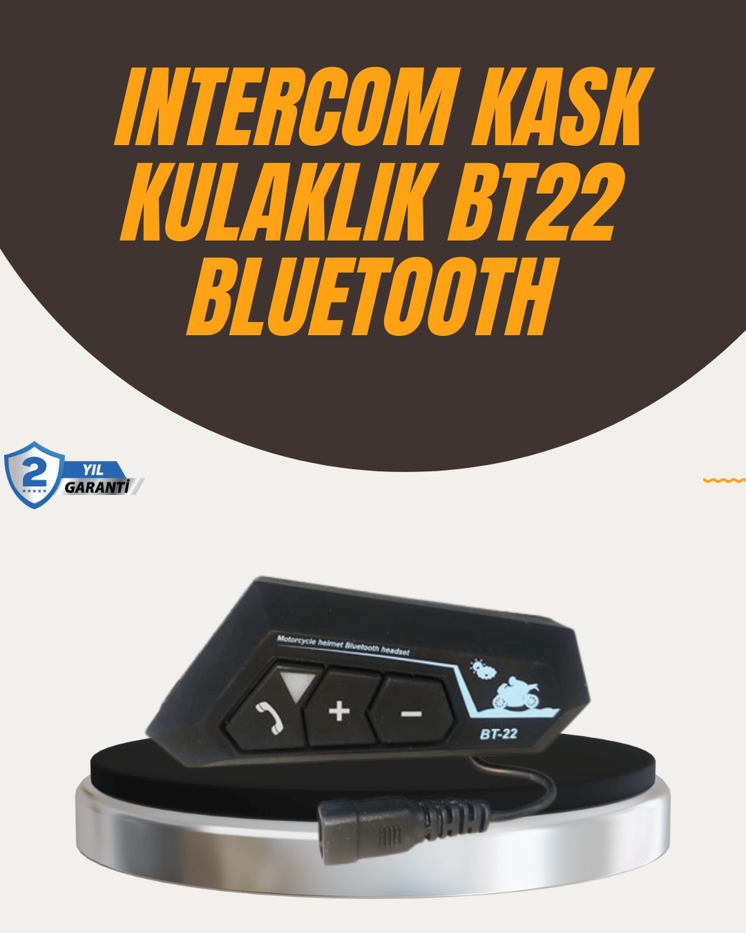 Su Geçirmez BT22 Bluetooth Kask Kulaklığı GPS ve Müzik Uyumlu