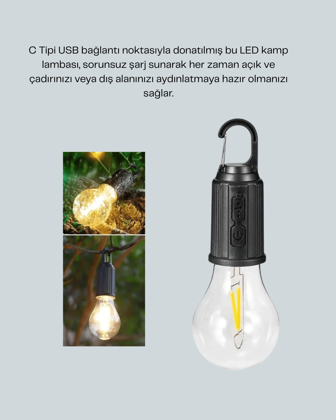 Su Geçirmez Dış Mekan LED Çadır Işığı