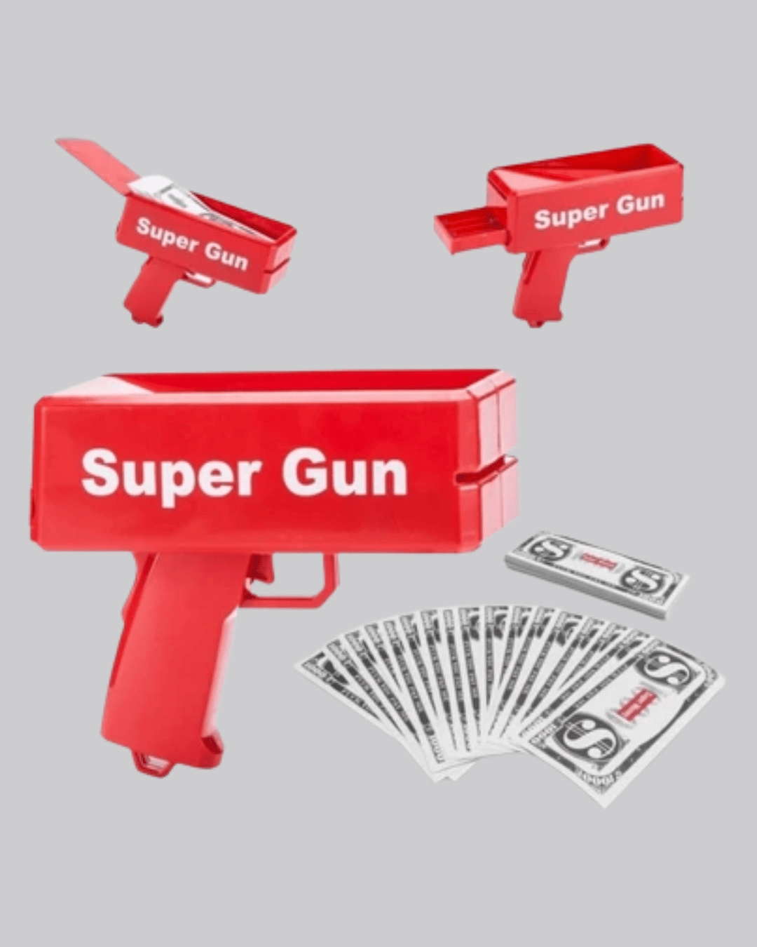 Super Money Gun Para Saçma Tabancası Yüksek Atış Güçlü Kırmızı Model