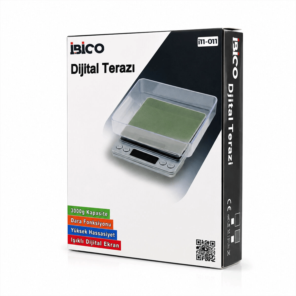 Superıor Mını I-2000 3000gr/0.1gr Mini=10.5x13cm Hassas Tartı - Terazi Şeffaf Pls.kapak  Pilli Bx40