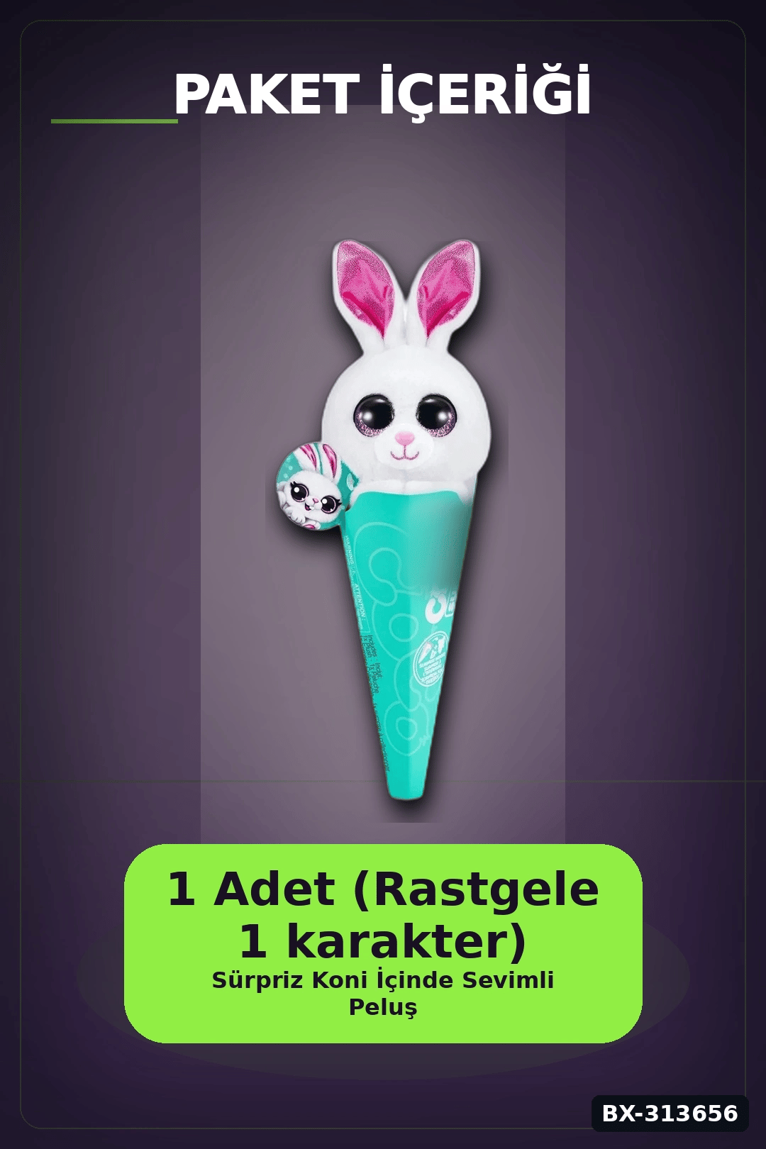 Sürpriz Bebekli Koni Peluş Coco 28 cm - 6 Karakterden Rastgele 1 Adet, 3+ Yaş Hediye BX-313656