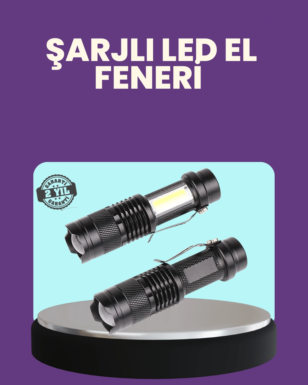 Suya Dayanıklı 4 Modlu Mini LED El Feneri