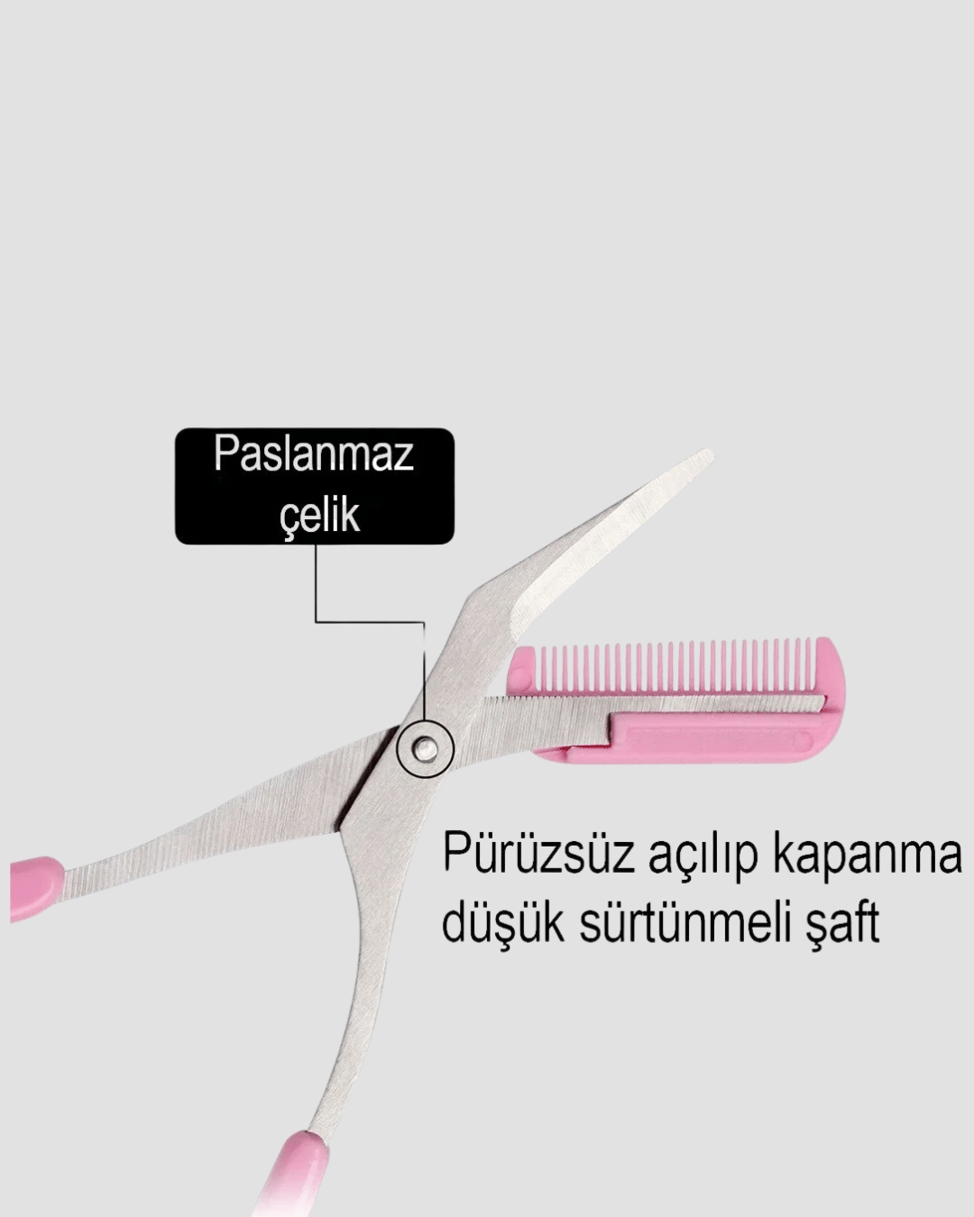 Taraklı Kaş Düzeltme Makası – Hassas Şekillendirme ve Kolay Kullanım