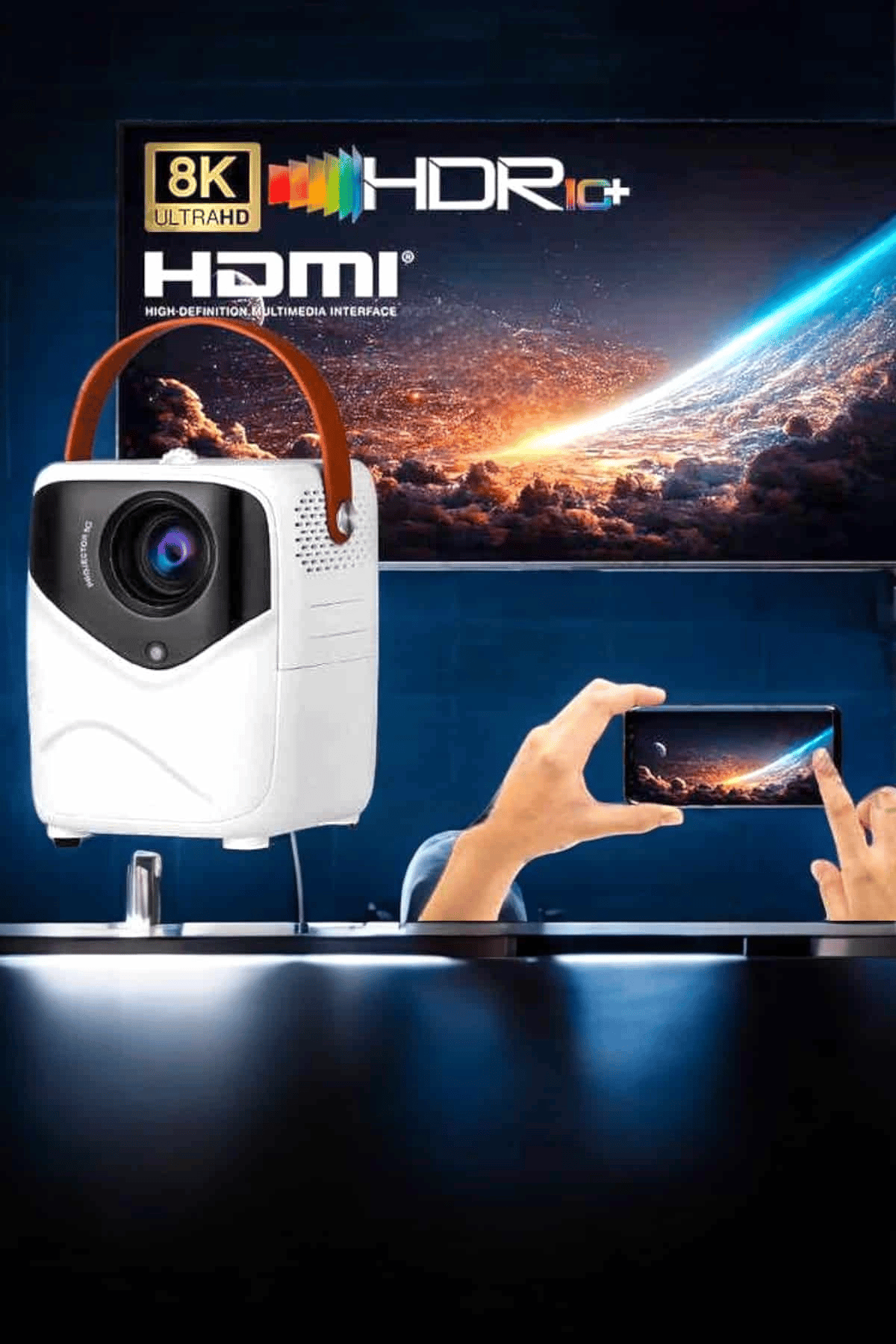 Taşınabilir Android Projeksiyon Wifi Destekli 4K Multimedia Tabanlı Ev Ve Ofis Tipi