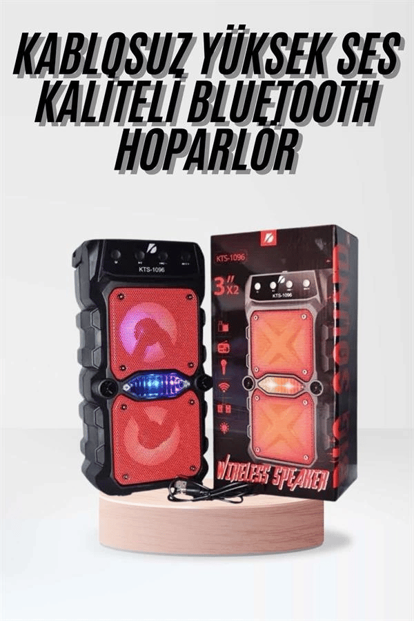 Taşınabilir Kablosuz Bluetooth Hoparlör Uzun Pil Ömrü Led Işıklı