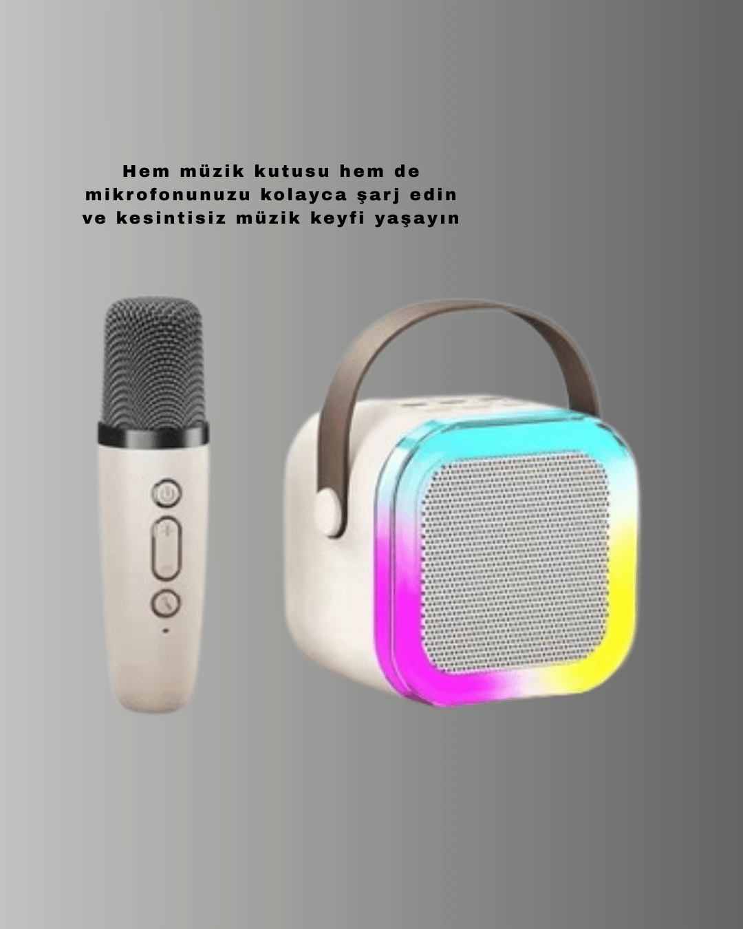 Taşınabilir Karaoke Mikrofon Seti Bluetooth Hoparlörlü Yeni Nesil