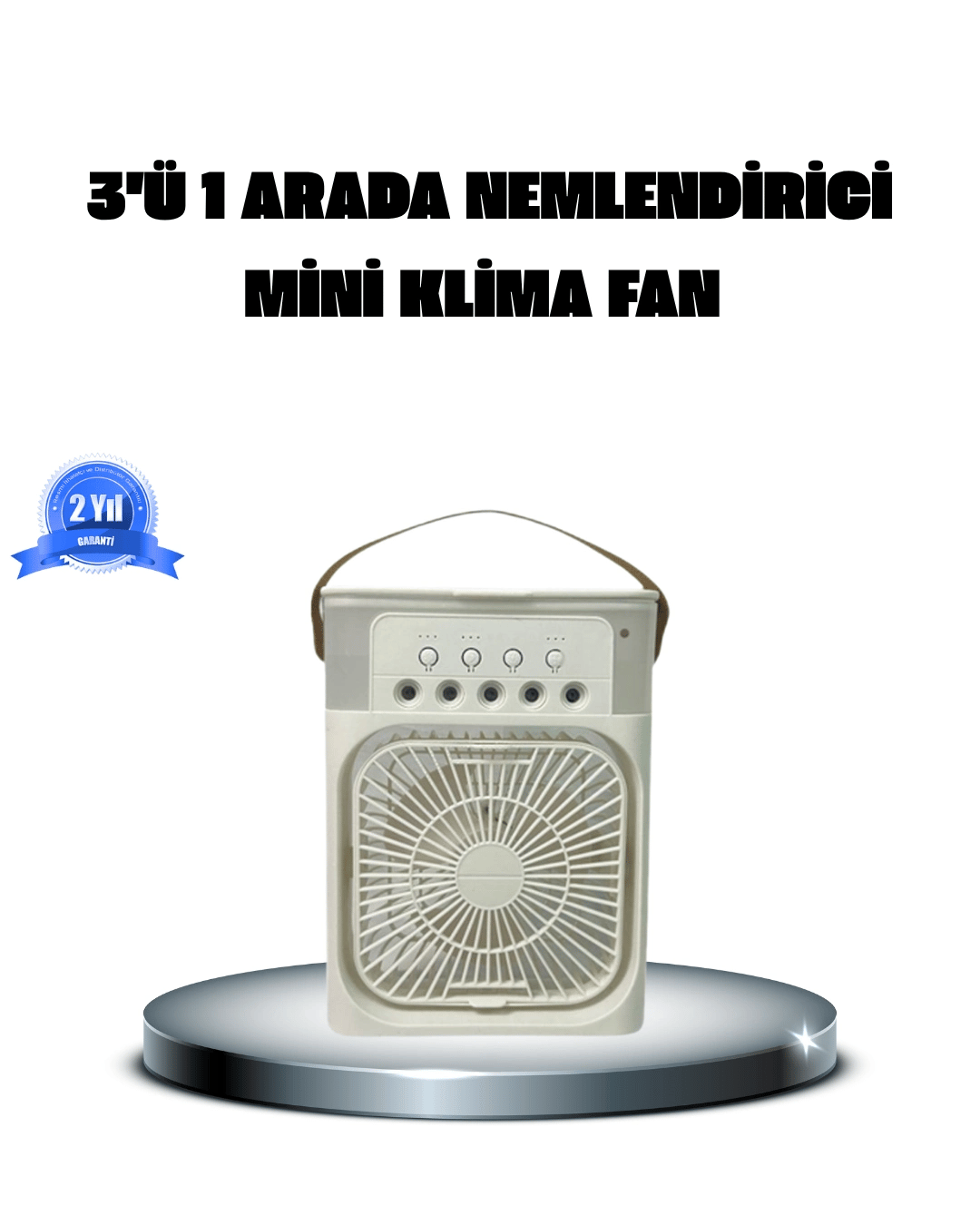 Taşınabilir Mini Klima Fan 3’ü 1 Arada Soğutucu, Nemlendirici ve Gece Lambası