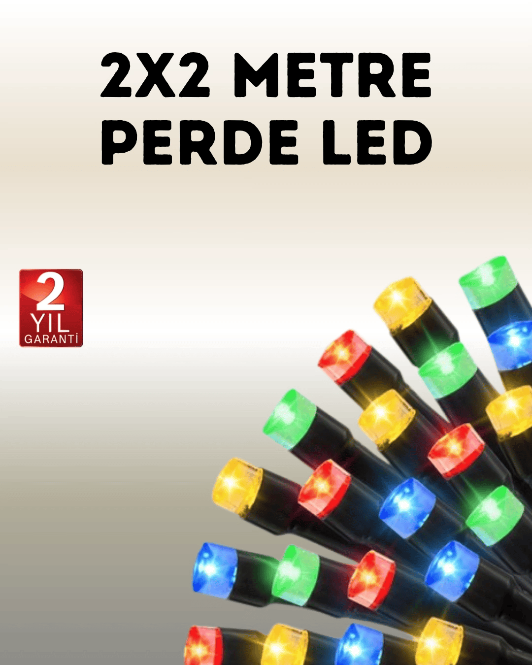 Taşınabilir Pil İle Çalışan LED Işık – 2x2 Metre Perde Modeli