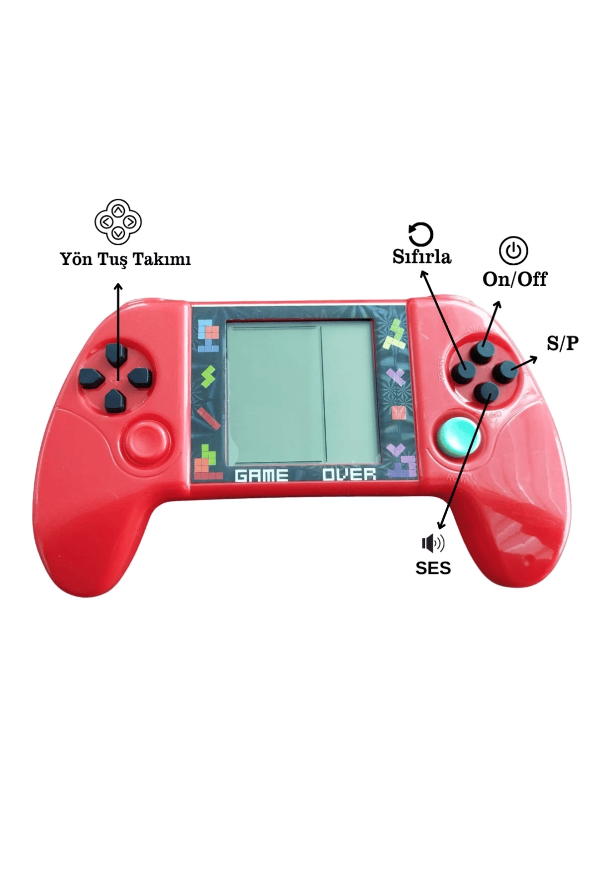 Taşınabilir Tetris Oyun Konsolu Renkli Retro Oyun Aleti Çocuklar İçin Eğlenceli Mini Konsol