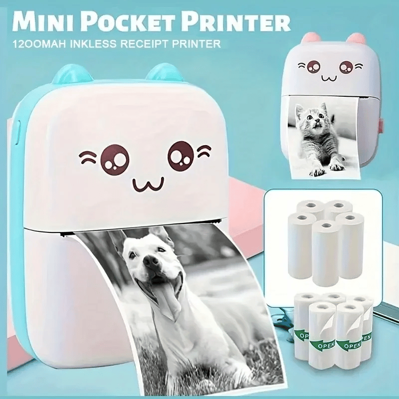 Taşınabilir Yazıcı, Mini Cep Kablosuz Termal Yazıcı Android İos Akıllı Telefonlar İçin Uygun, Bt Mürekkepsiz Baskı, Etiketler, Fişler, Fotoğraflar, Notlar, Öğrenme Bx40