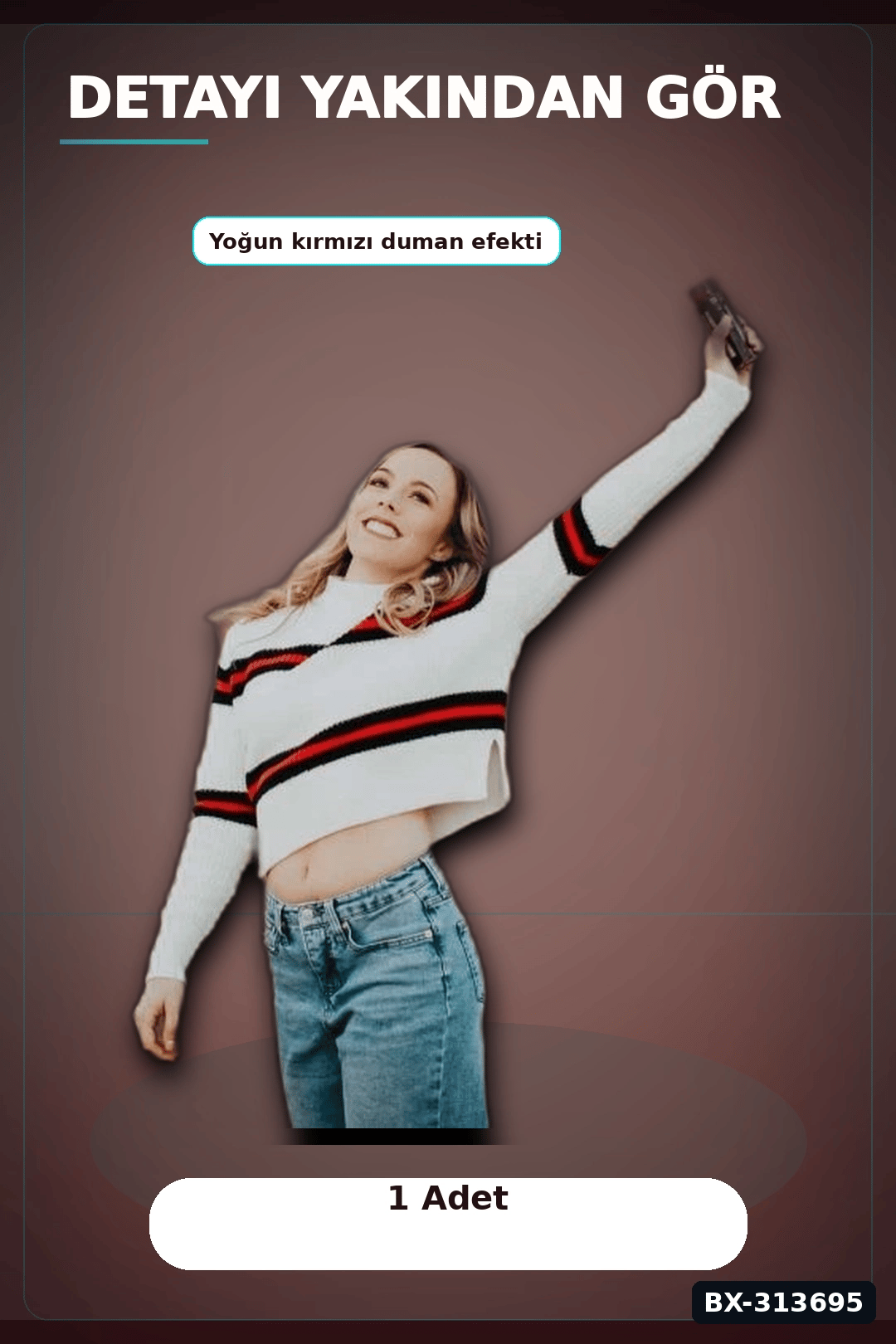 Tek Kullanımlık 35 Saniye Kırmızı Duman Bombası 1 Adet Parti Fotoğraf Aksesuarı BX-313695