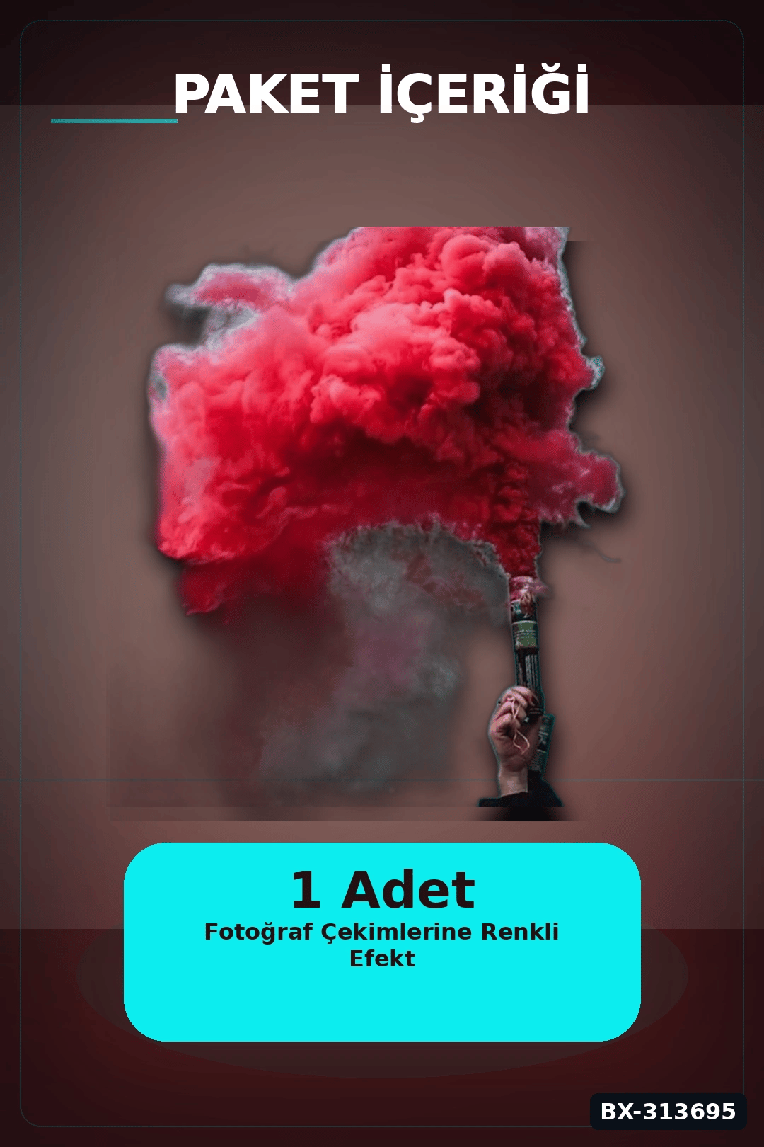 Tek Kullanımlık 35 Saniye Kırmızı Duman Bombası 1 Adet Parti Fotoğraf Aksesuarı BX-313695