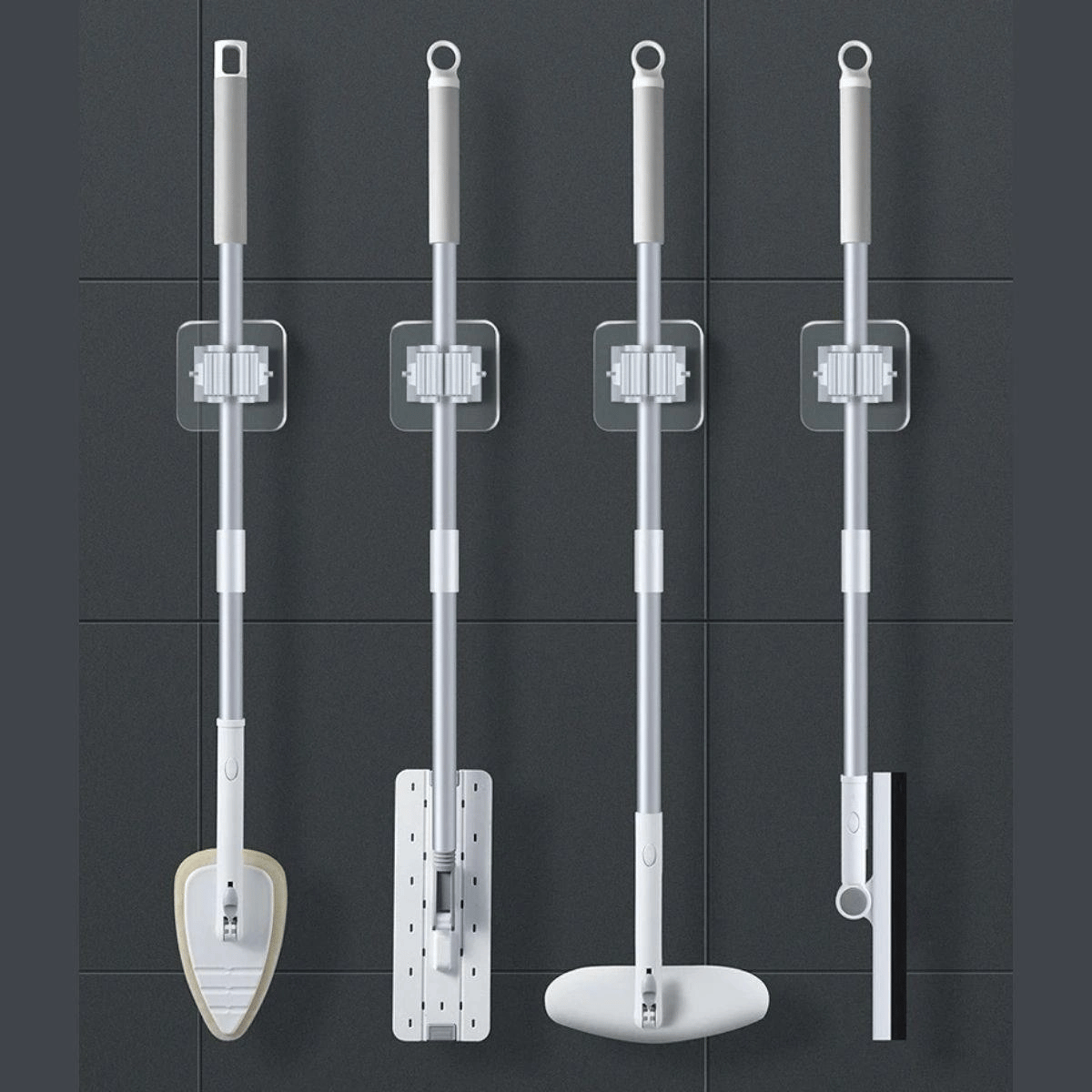 Tekli Duvara Yapışkanlı Mop Tutucu Aparat Sopa Askısı Bx40