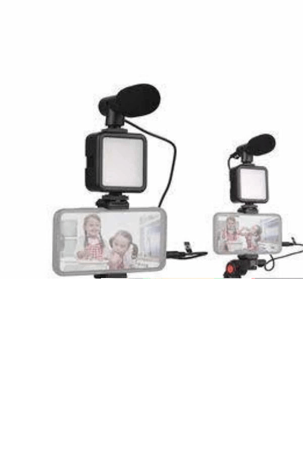 Telefon Tutucu Mini Mikrofonlu Tripod Vlog Çekim Video