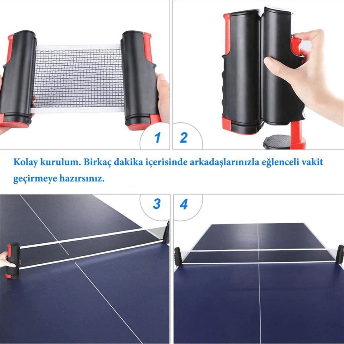 Teleskopik Taşınabilir Kaymaz Ping Pong Masa Tenisi Filesi Aparatı Bx40