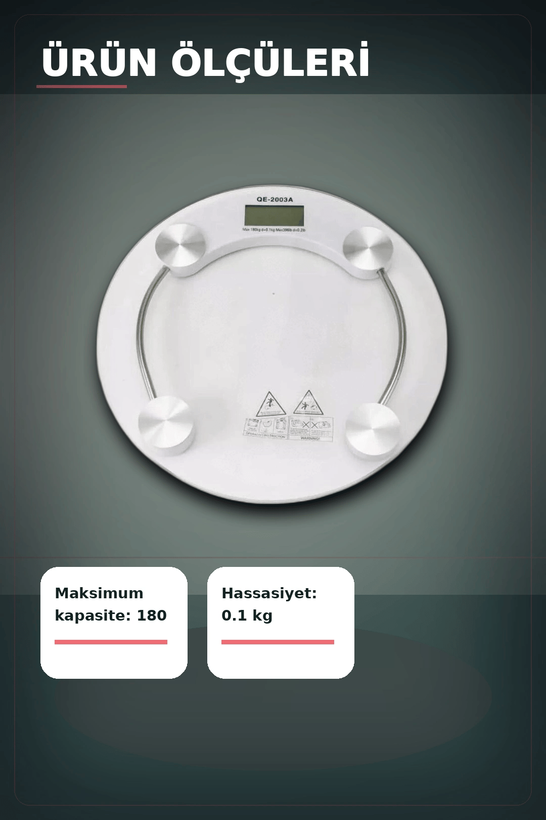 Temperli Cam 180 Kg Kapasiteli Dokunmatik Baskül - Şeffaf Dijital Tartı, Ev Kullanımı BX-313434