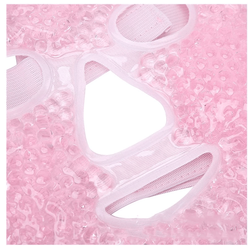 Terapi Jel Yüz Maskesi Soğuk Ve Sıcak Boncuklu Ayarlanabilir Maske (Pembe)