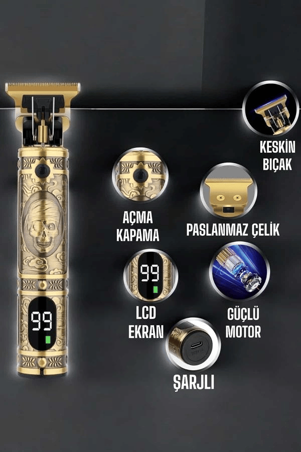 Tıraş Makinesi Çizik Tıraş Paslanmaz Çelik Uzun Ömürlü Şarjlı