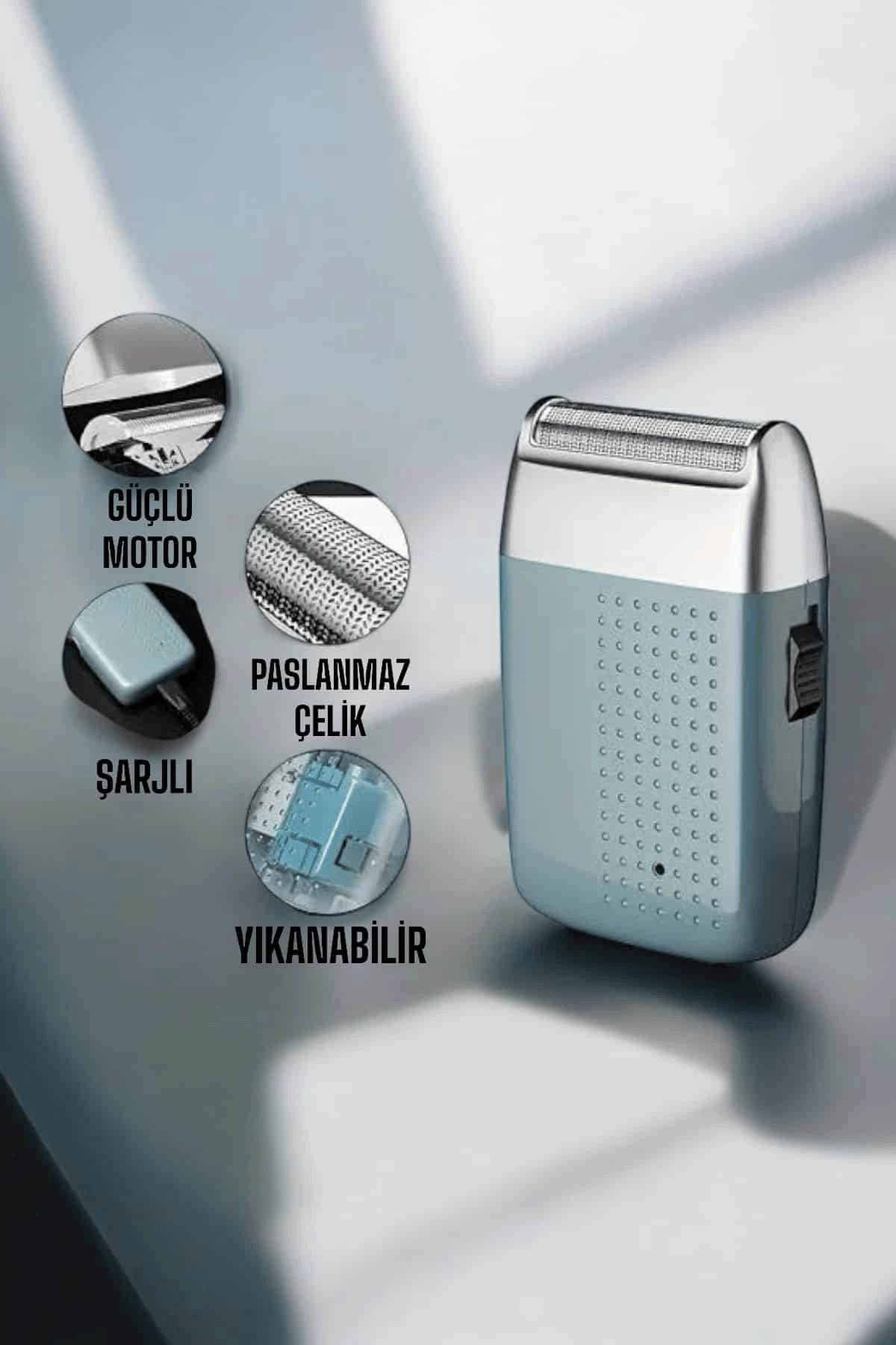 tıraş makinesi Sinek Kaydı Paslanmaz Çelik Taşınabilir Şarjlı