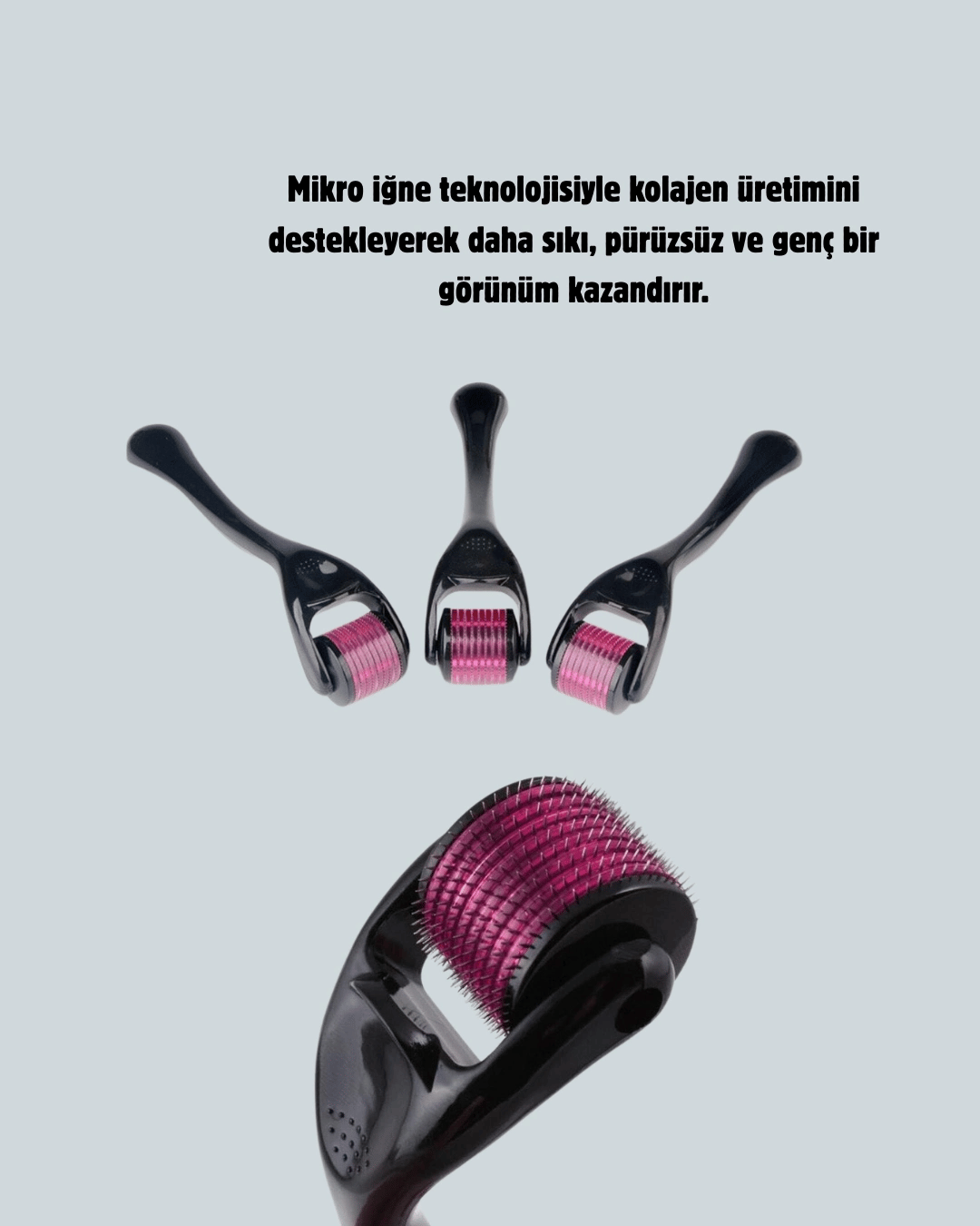 Titanyum Dermaroller 540 İğne Cilt Onarım ve Kolajen Üretim Desteği