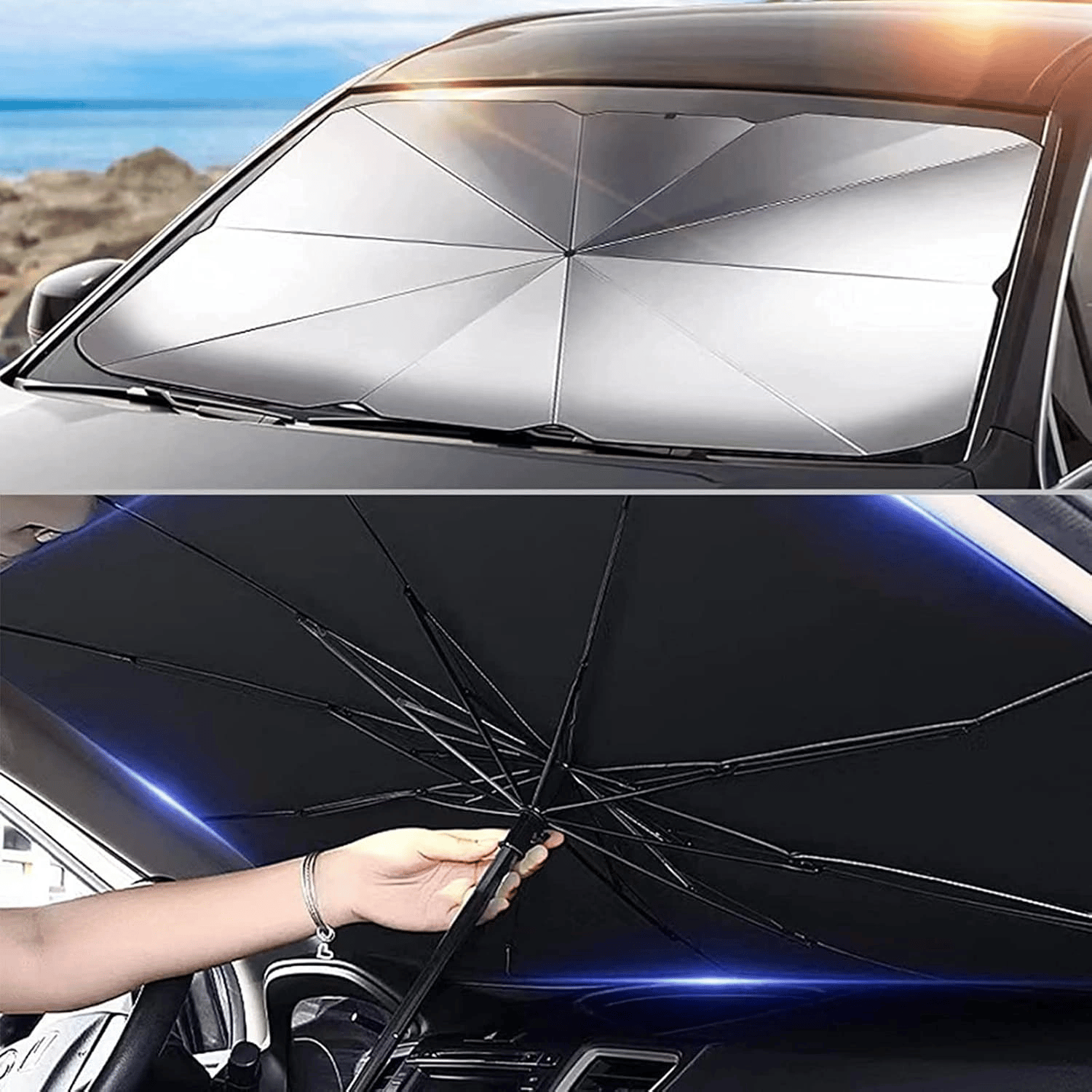 Toyota C-HR, Nissan Qashqai, VW Golf, Renault Fluence, Hyundai Elantra Uyumlu Oto Şemsiye