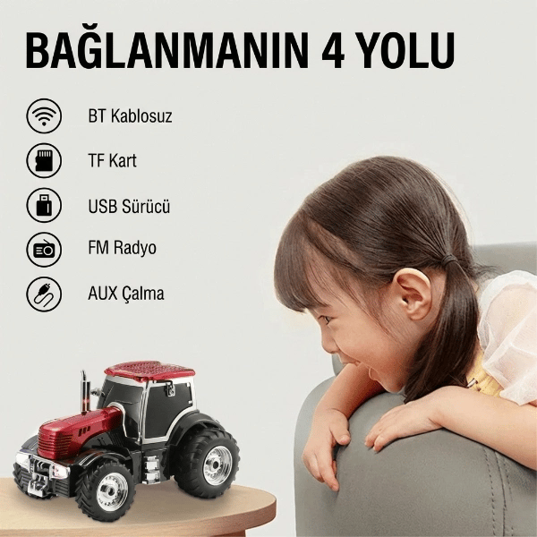 Traktör Tasarımlı Bluetooth Hoparlör