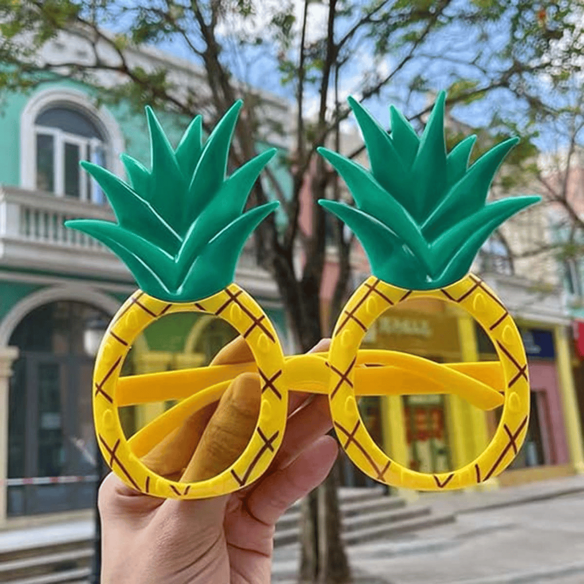 Tropikal Hawaii Ananas Şekilli Parti Gözlüğü 9.5 X 14 Cm Bx40