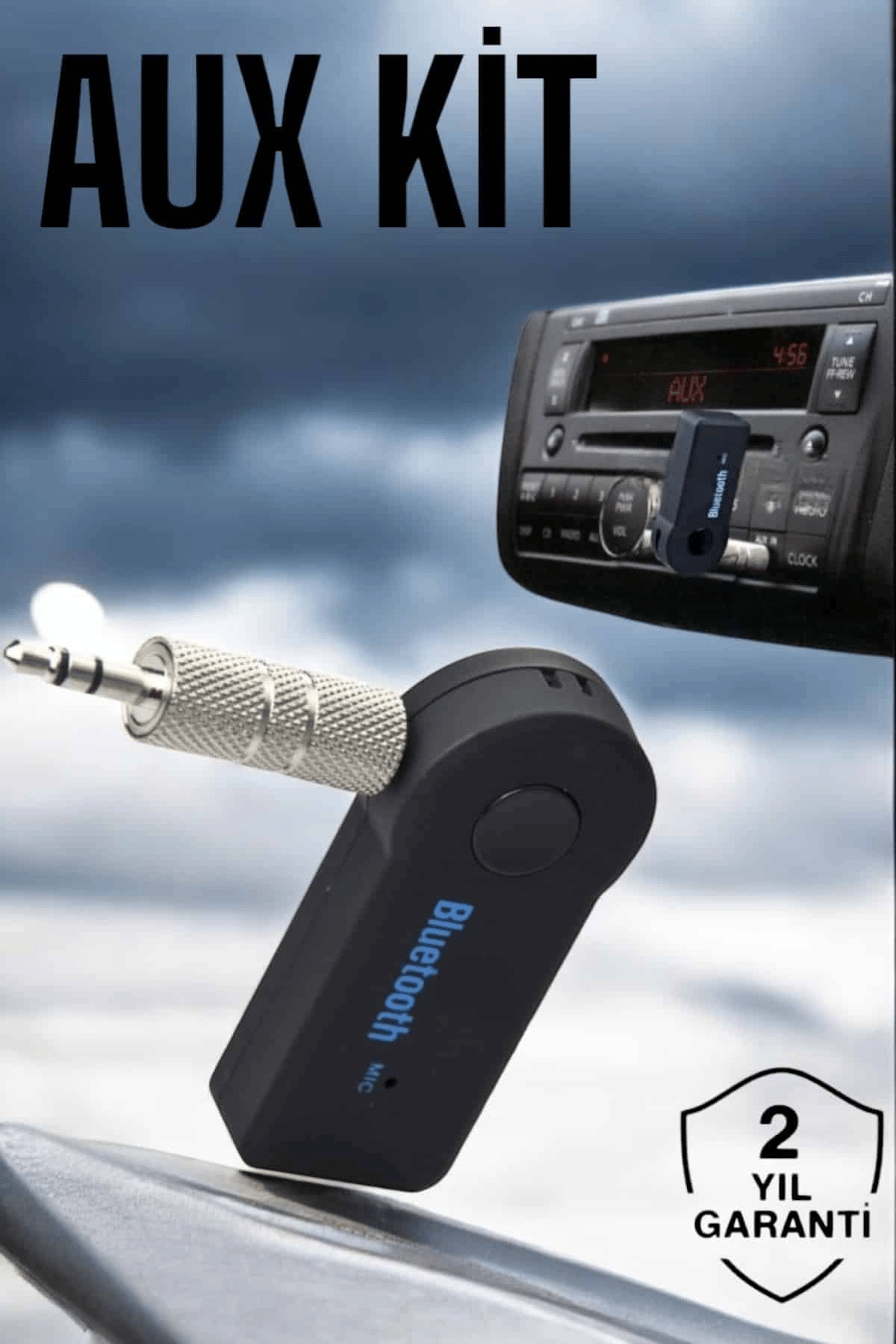 Tüm Araçlara Uyumlu Aux Car Bluetooth Kablosuz Araç Bağlantı Kiti