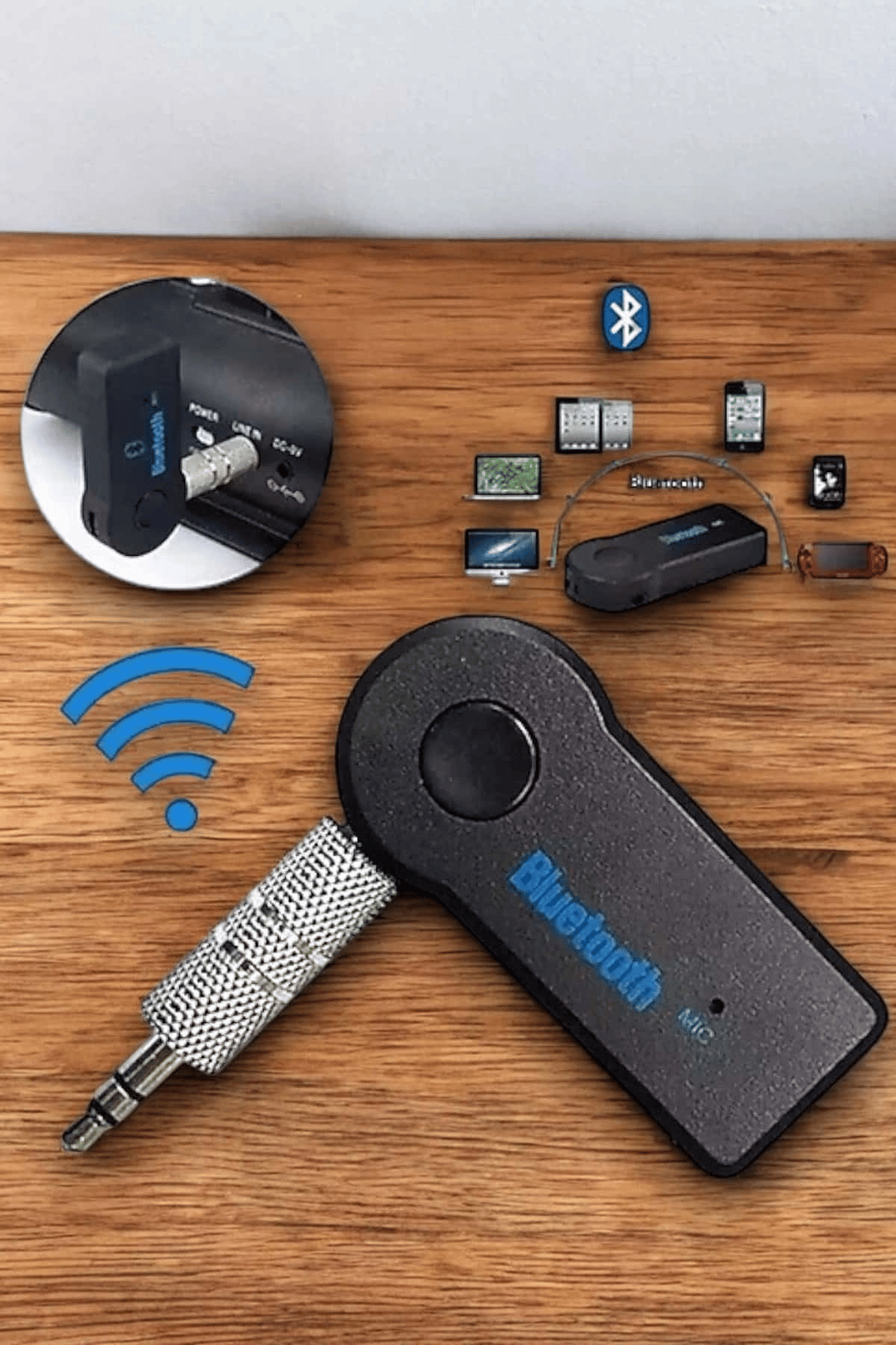 Tüm Araçlara Uyumlu Aux Car Bluetooth Kablosuz Araç Bağlantı Kiti
